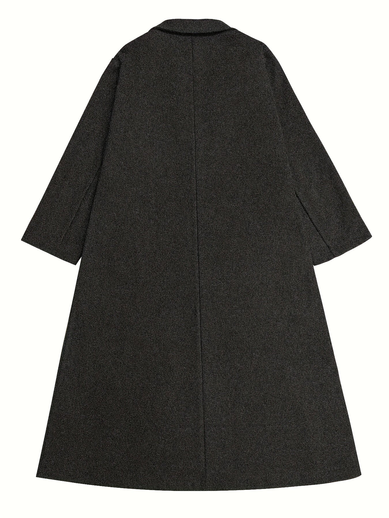 vlovelaw Lapel Long Length Overcoat, Casual Open Front Versatile Outerwear, Women's Clothing