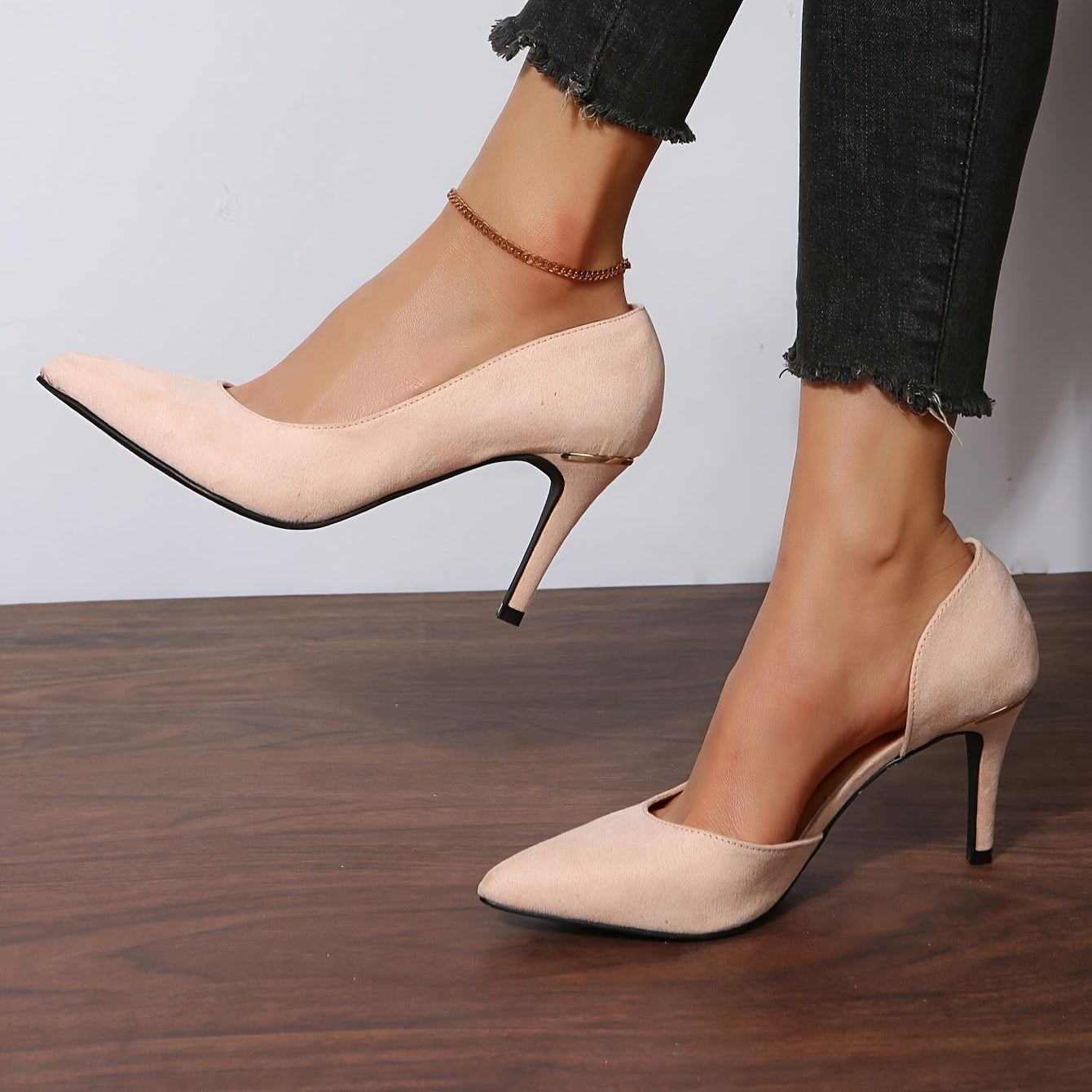 Womens Solid Color Stiletto Heels - Chic Pointed Toe Slip-On Pumps - Glamorous Dress Shoes for Formal Events - Effortless Style, Height Boost, Rich Hue