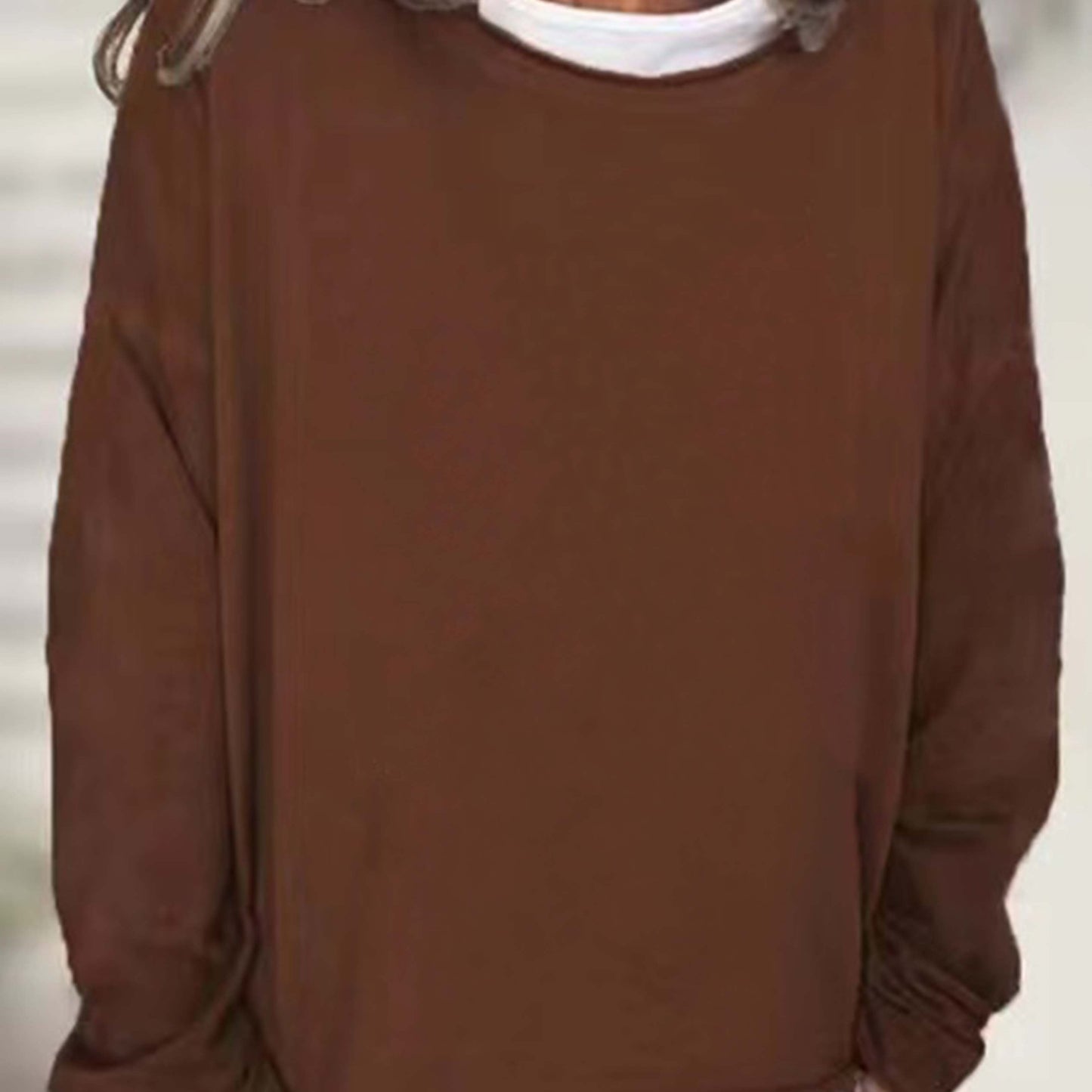 vlovelaw Solid Crew Neck Sweatshirt, Casual Long Sleeve Sweatshirt For Spring & Fall, Women's Clothing