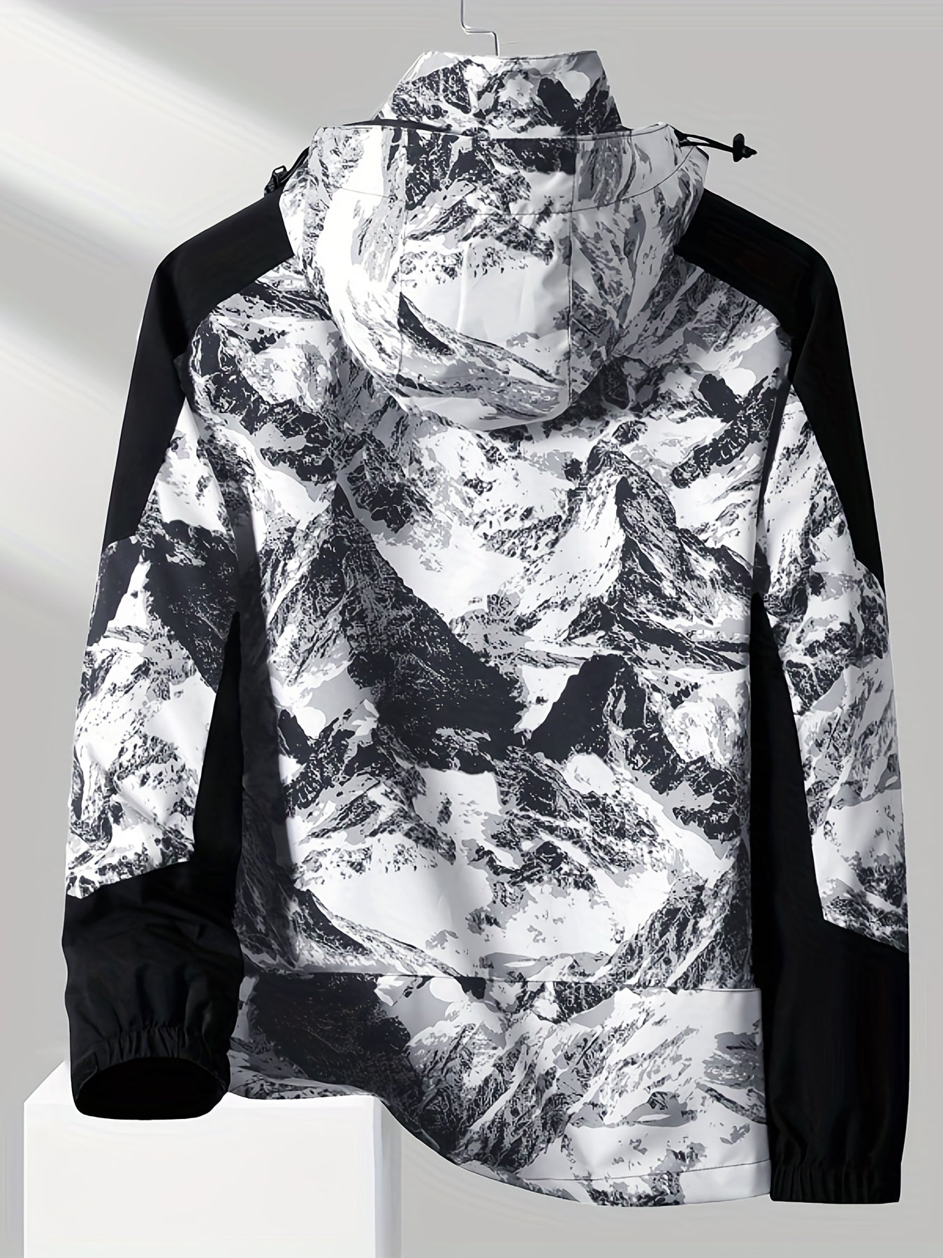 vlovelaw  Stay Protected & Stylish: Soft-Shell Outdoor Hiking Jacket With Zip-Up Detachable Hood & Waterproof & Windproof Fabric