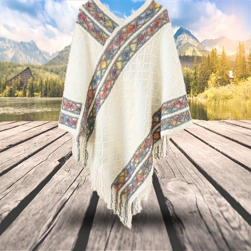 vlovelaw 1 Piece Colorful Argyle Textured Winter Scarf, Windproof Warm Tassel Fashion Wraps Pashmina Scarf