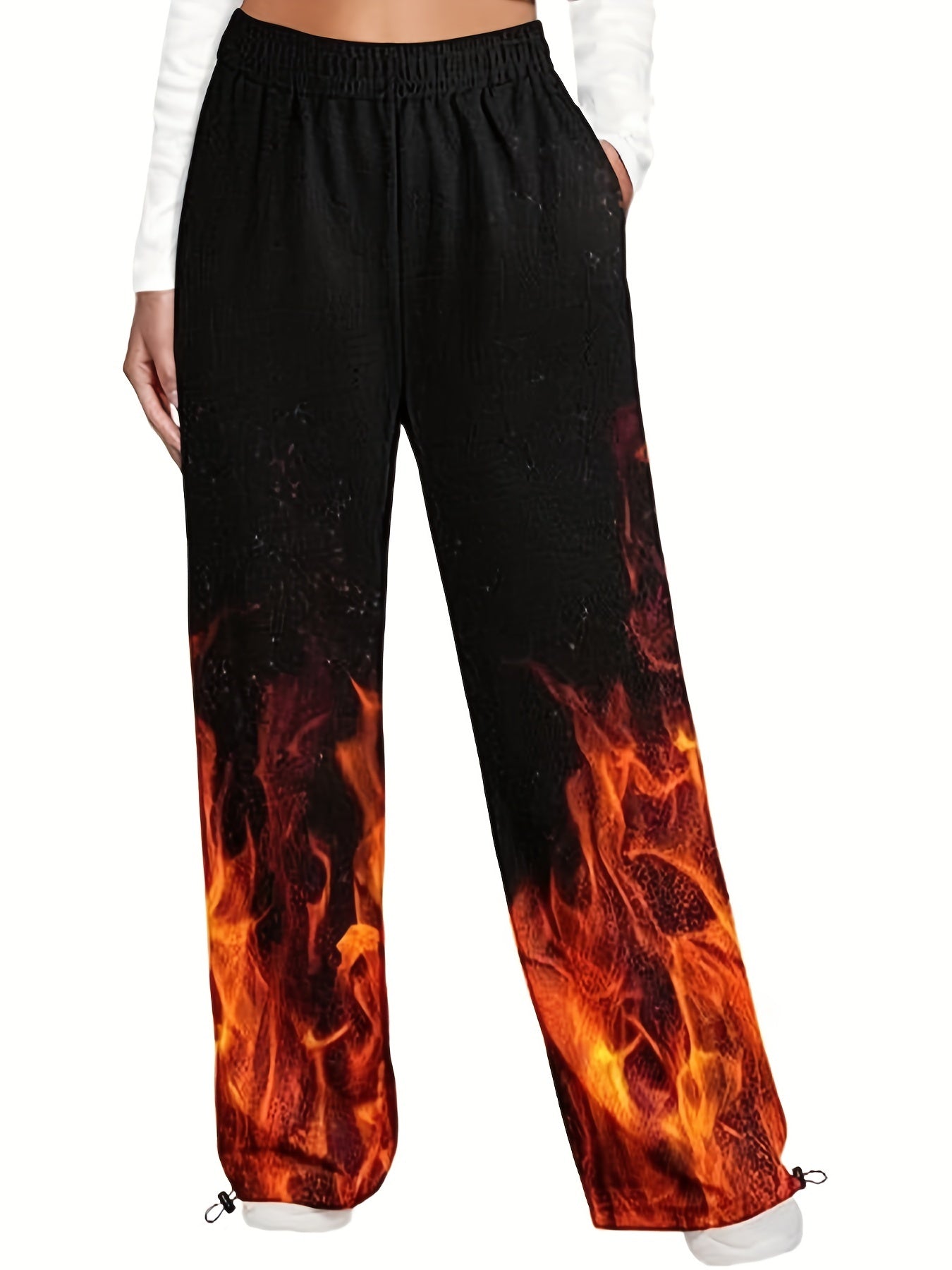 vlovelaw Ombre Slant Pocket Jogger, Casual Elastic Waist Pants For Fall & Winter, Women's Clothing