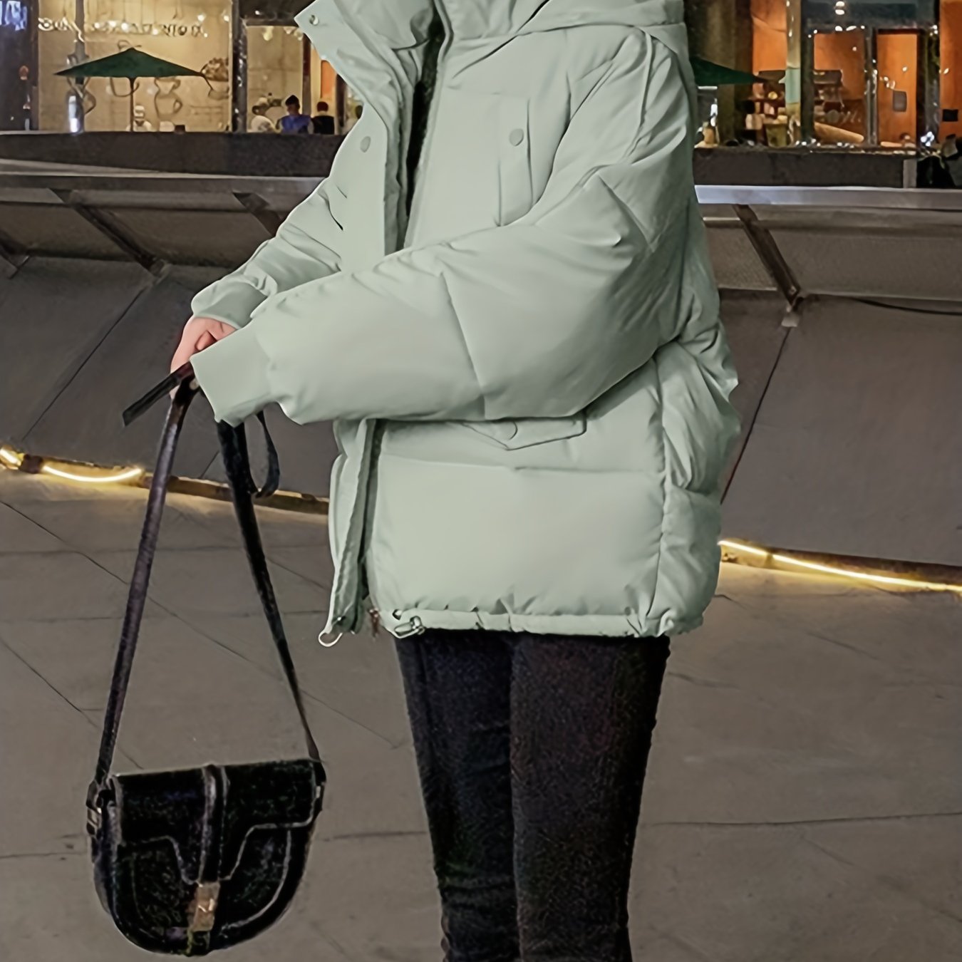 vlovelaw  Women's Short Winter Pockets Hooded, Windproof Down Jacket, Oversized Cotton Pad Coat