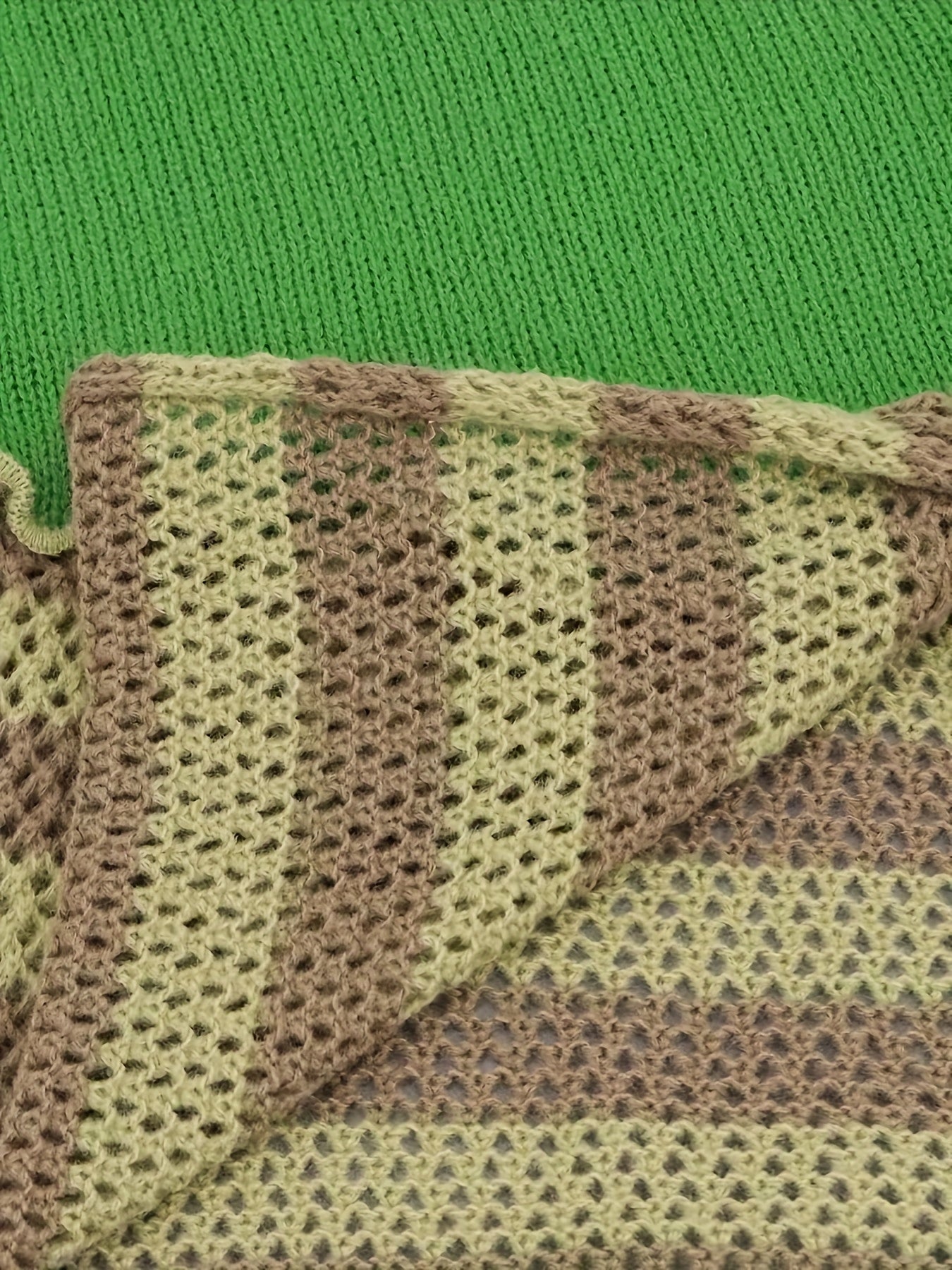 vlovelaw Striped Lettuce Trim Slim Sweater, Casual Long Sleeve Sweater For Spring & Fall, Women's Clothing