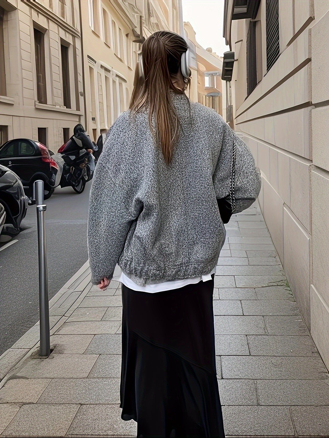 Drop Shoulder Solid Jacket, Casual Open Front Long Sleeve Outerwear, Women's Clothing