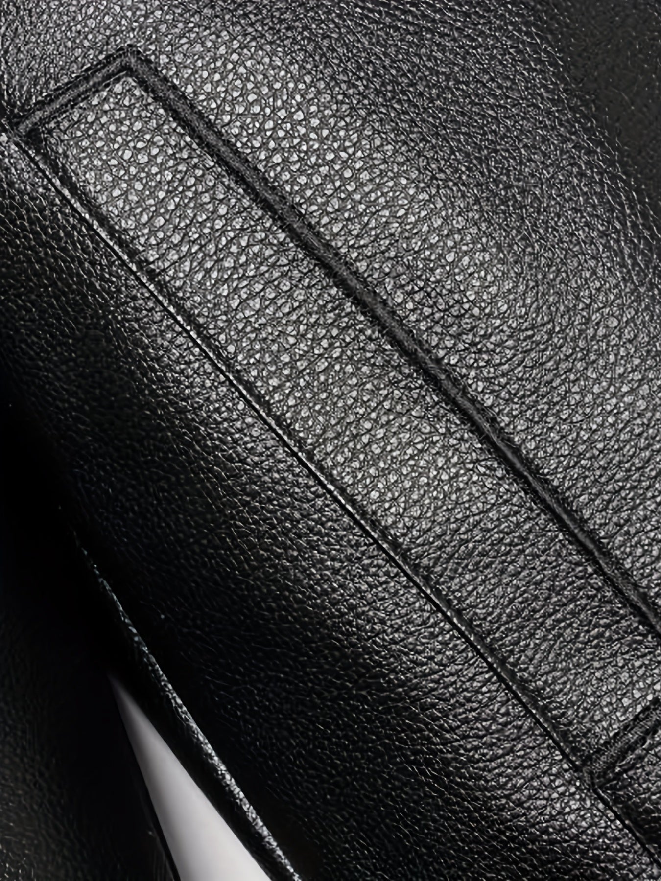 vlovelaw Full Zip Up PU Jacket, Men's Casual Windbreaker Jacket Faux Leather Coat Lapel Coat For Spring Autumn