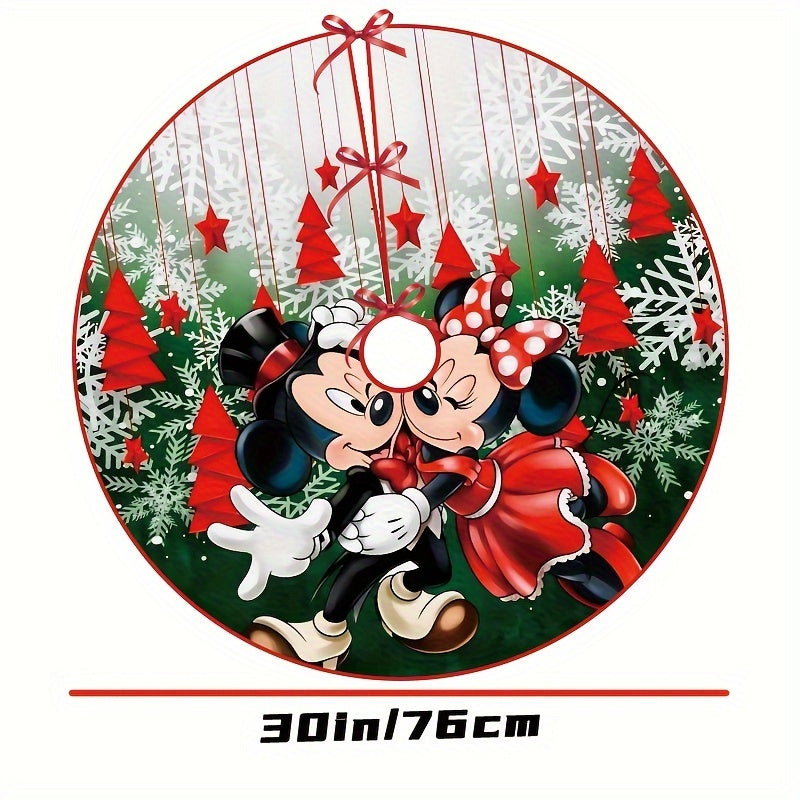 Joyful Christmas Tree Skirt - Modern Polyester Design with Tie Closure, Perfect for Holiday Home & Party Decor