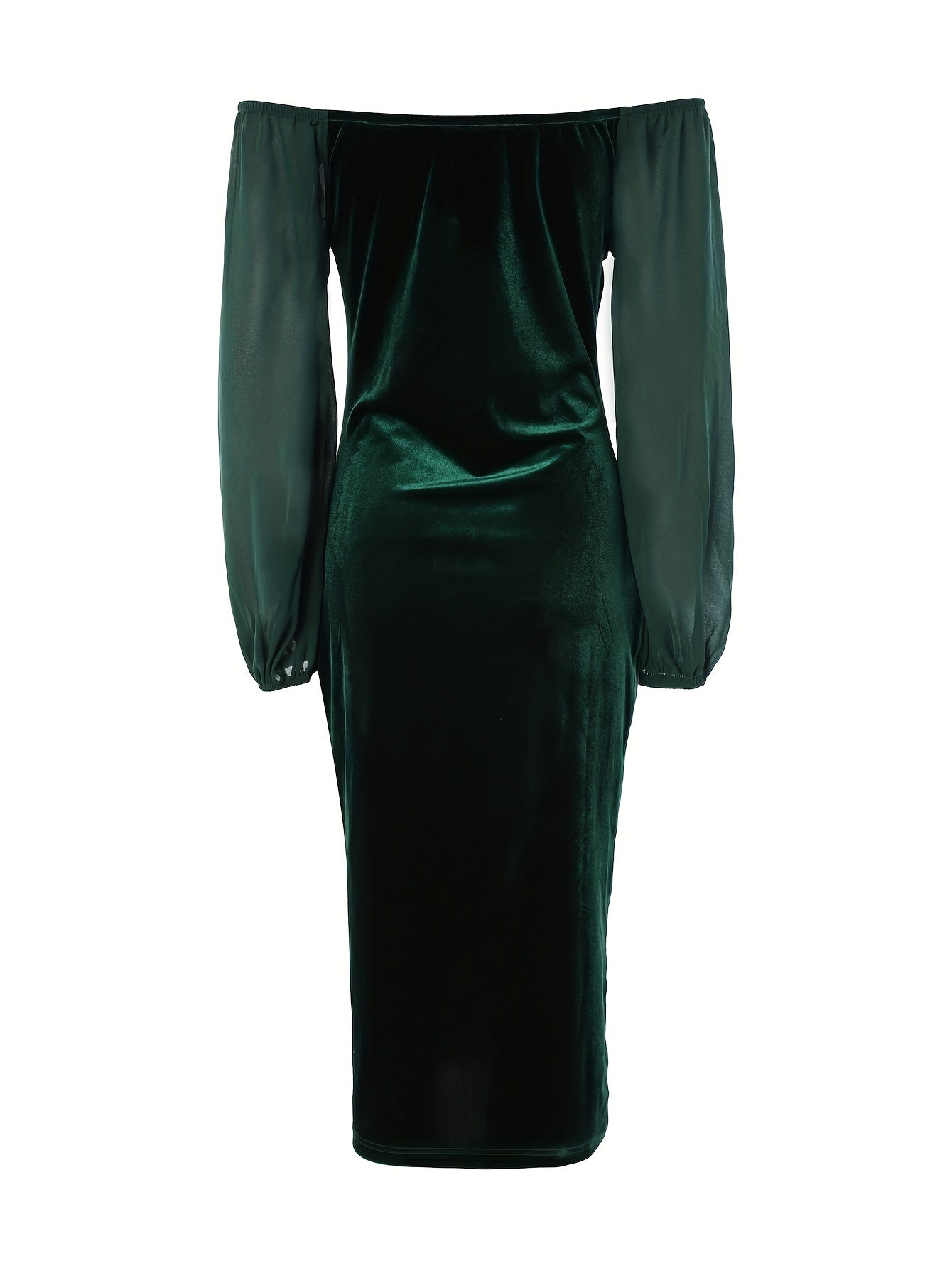 vlovelaw Off Shoulder Bodycon Dress, Elegant Long Sleeve Dress For Party & Banquet, Women's Clothing