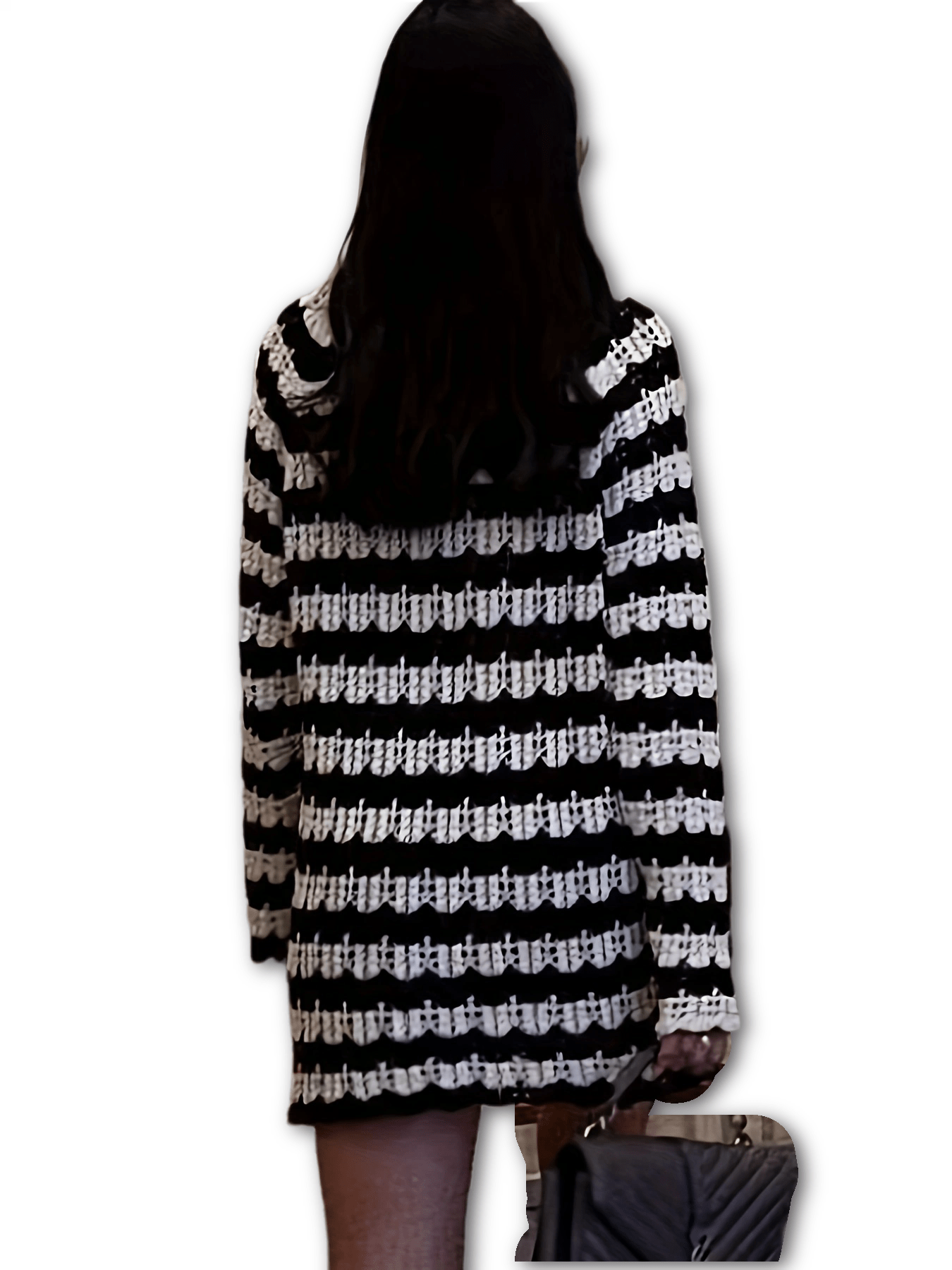 vlovelaw Striped Oversized Long Length Pullover Sweater, Casual Long Sleeve Sweater For Spring & Fall, Women's Clothing