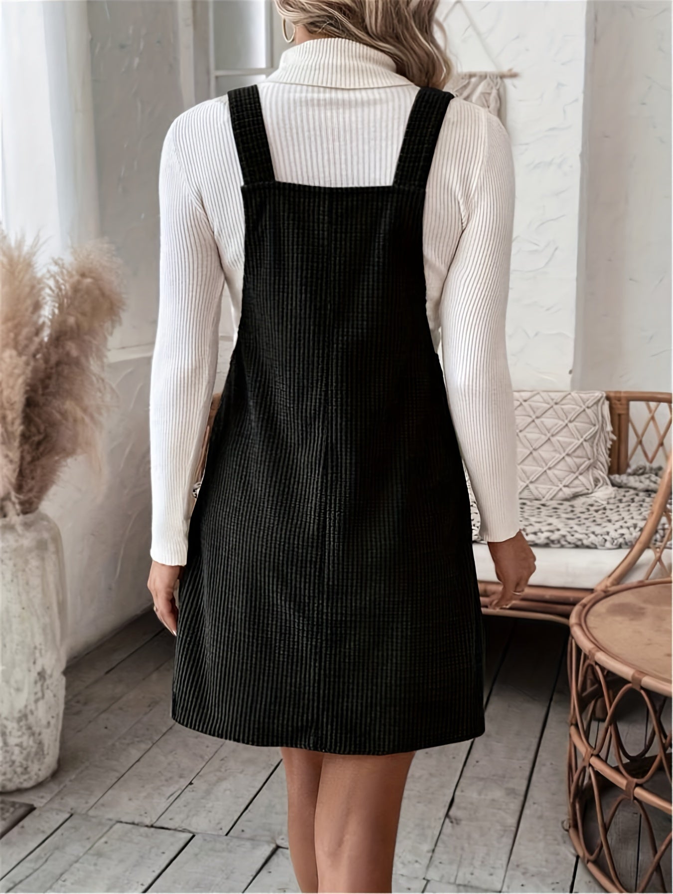 vlovelaw Pocket Solid Color Tank Dress, Casual Sleeveless Dress, Women's Clothing