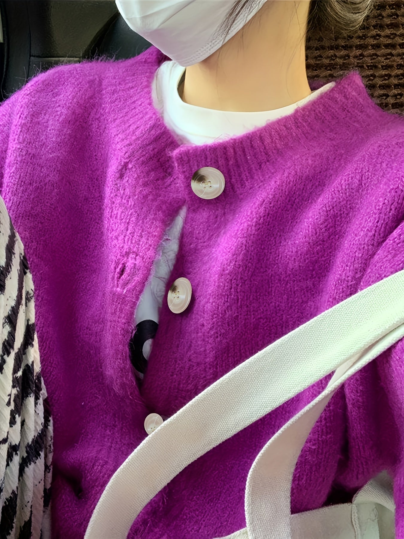 vlovelaw Solid Button Front Knit Cardigan, Casual Long Sleeve Drop Shoulder Sweater, Women's Clothing