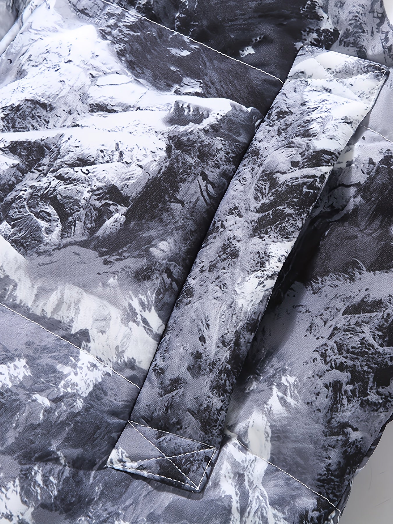 Mountain Printed Zipper Hooded Jacket, Casual Long Sleeve Winter Outerwear, Women's Clothing