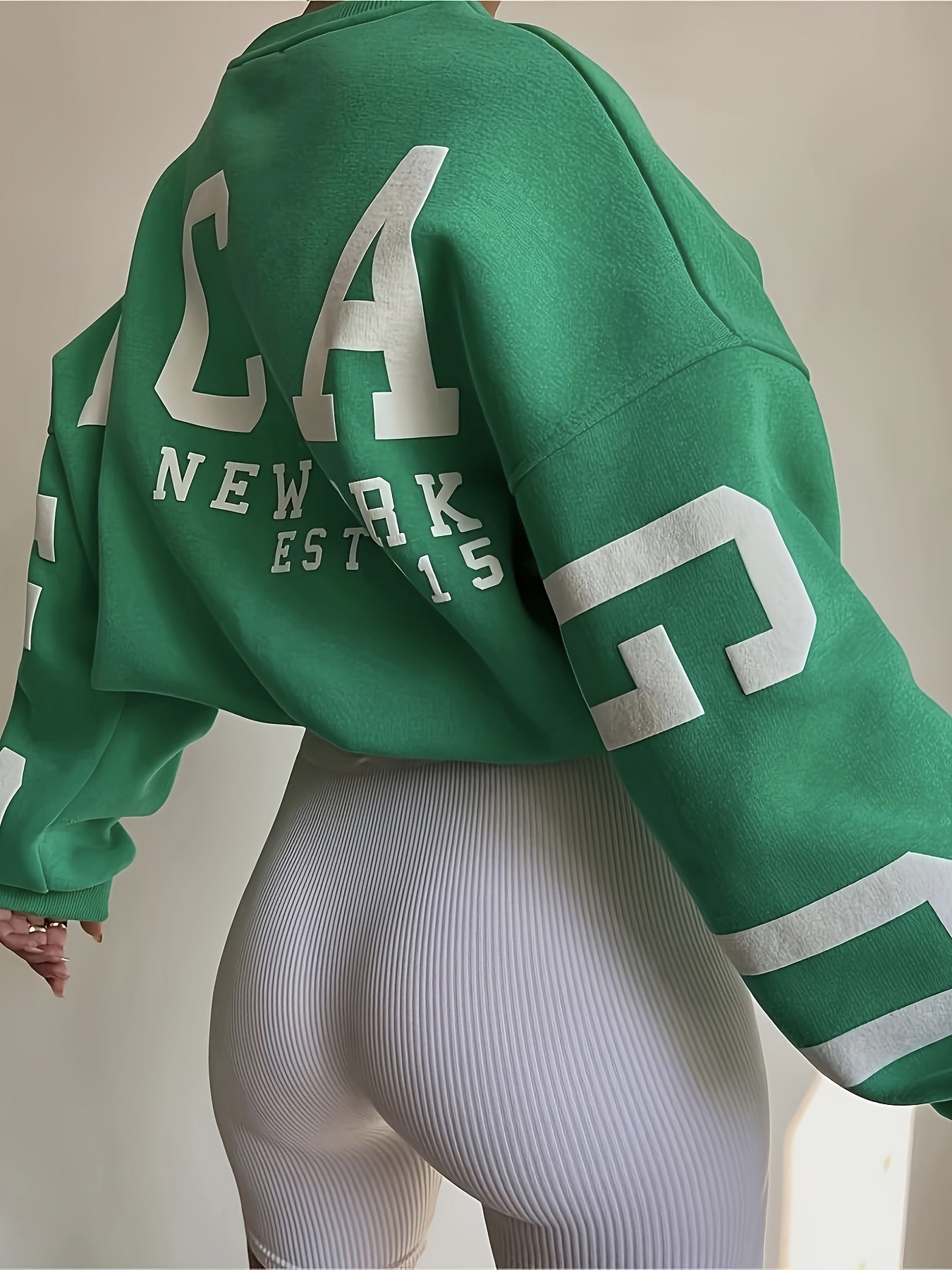 vlovelaw Letter Print Pullover Sweatshirt, Casual Long Sleeve Crew Neck Sweatshirt For Fall & Winter, Women's Clothing