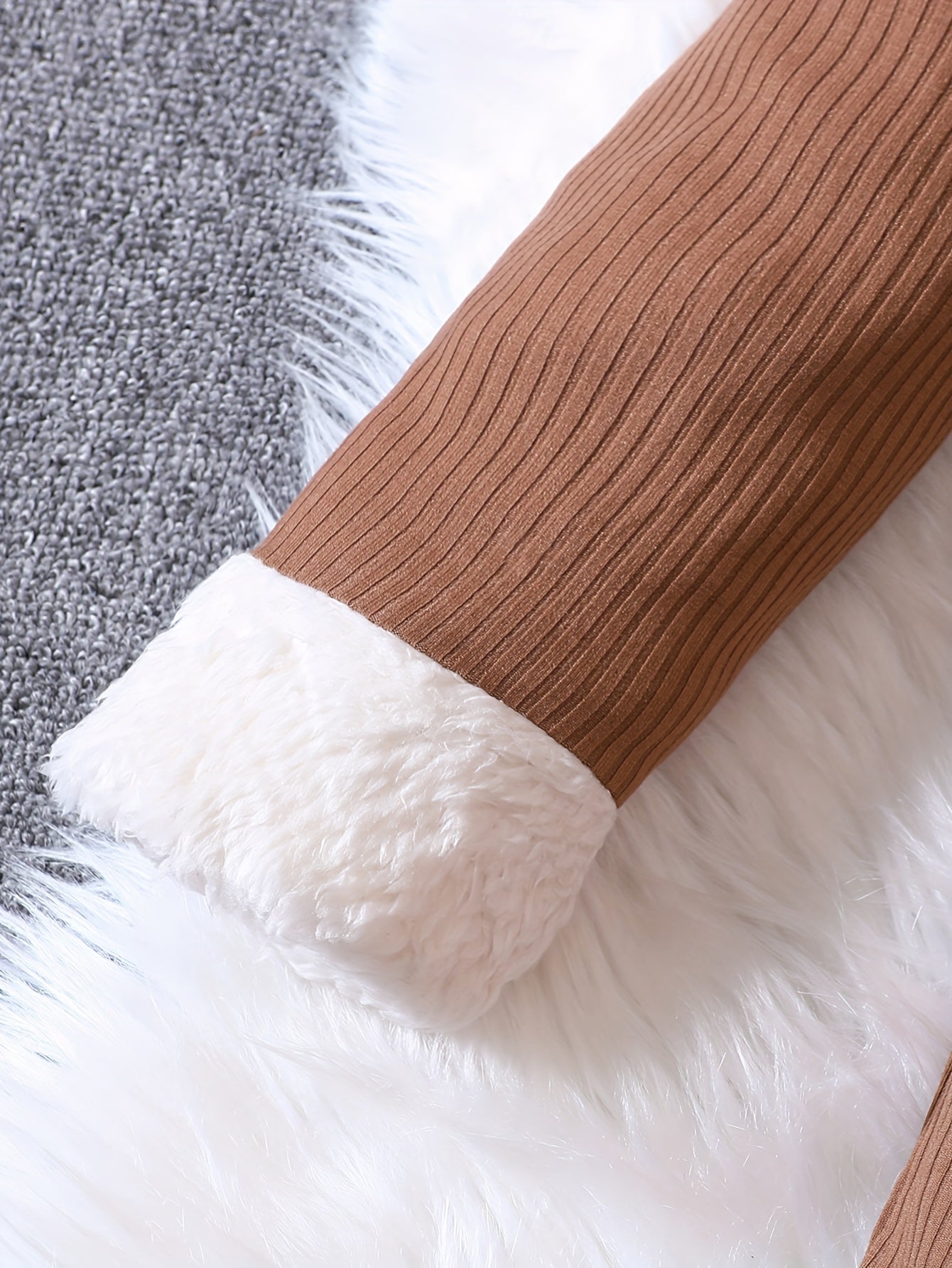 vlovelaw Elegant Girls' Ribbed Knit Fleece Collar Bodycon Dress With Belt Dress Kids Clothes For Party, Gift, Fall / Winter