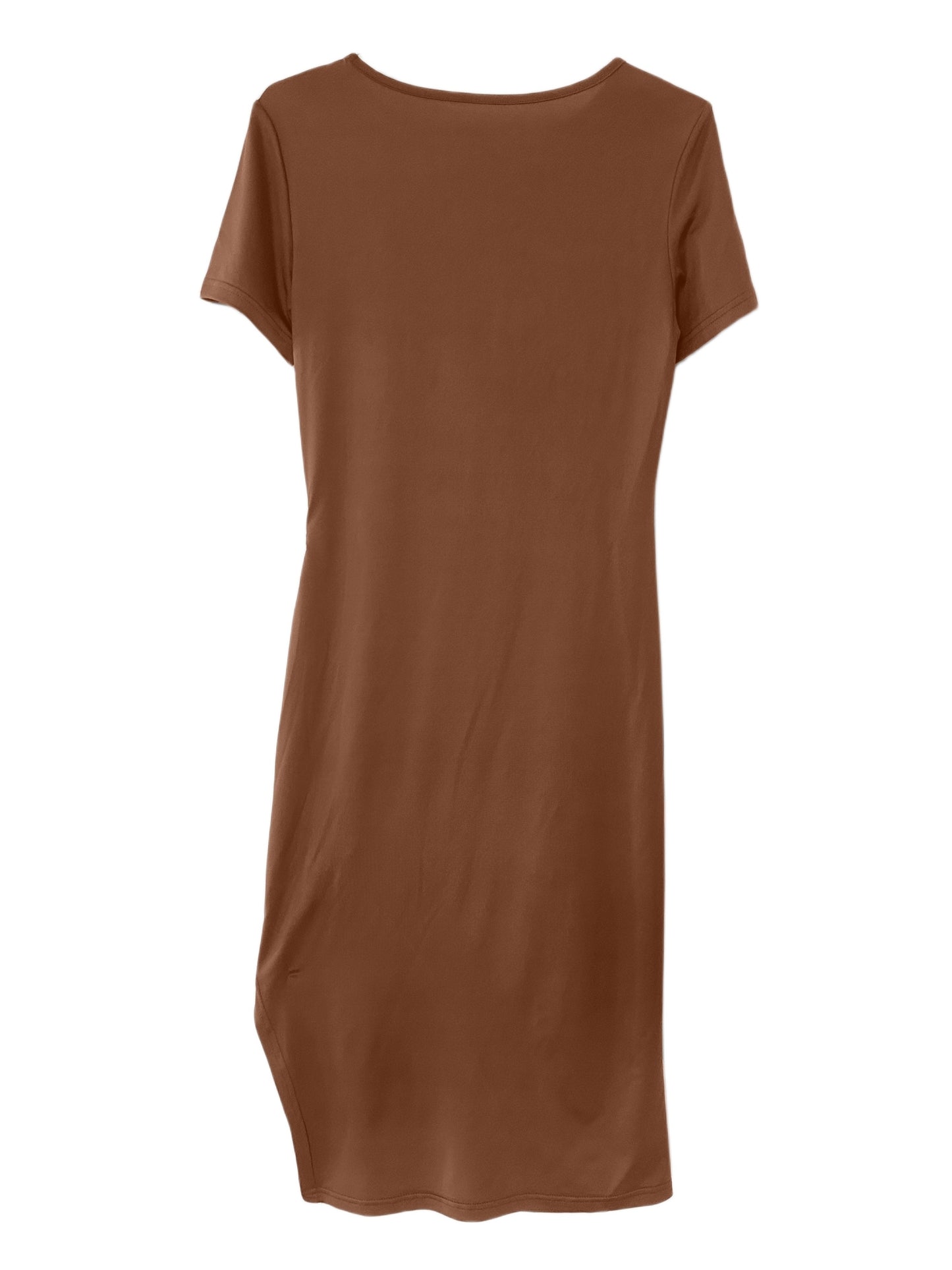 vlovelaw Cut Out Drawstring Dress, Sexy Bodycon Split Short Sleeve Dress, Women's Clothing