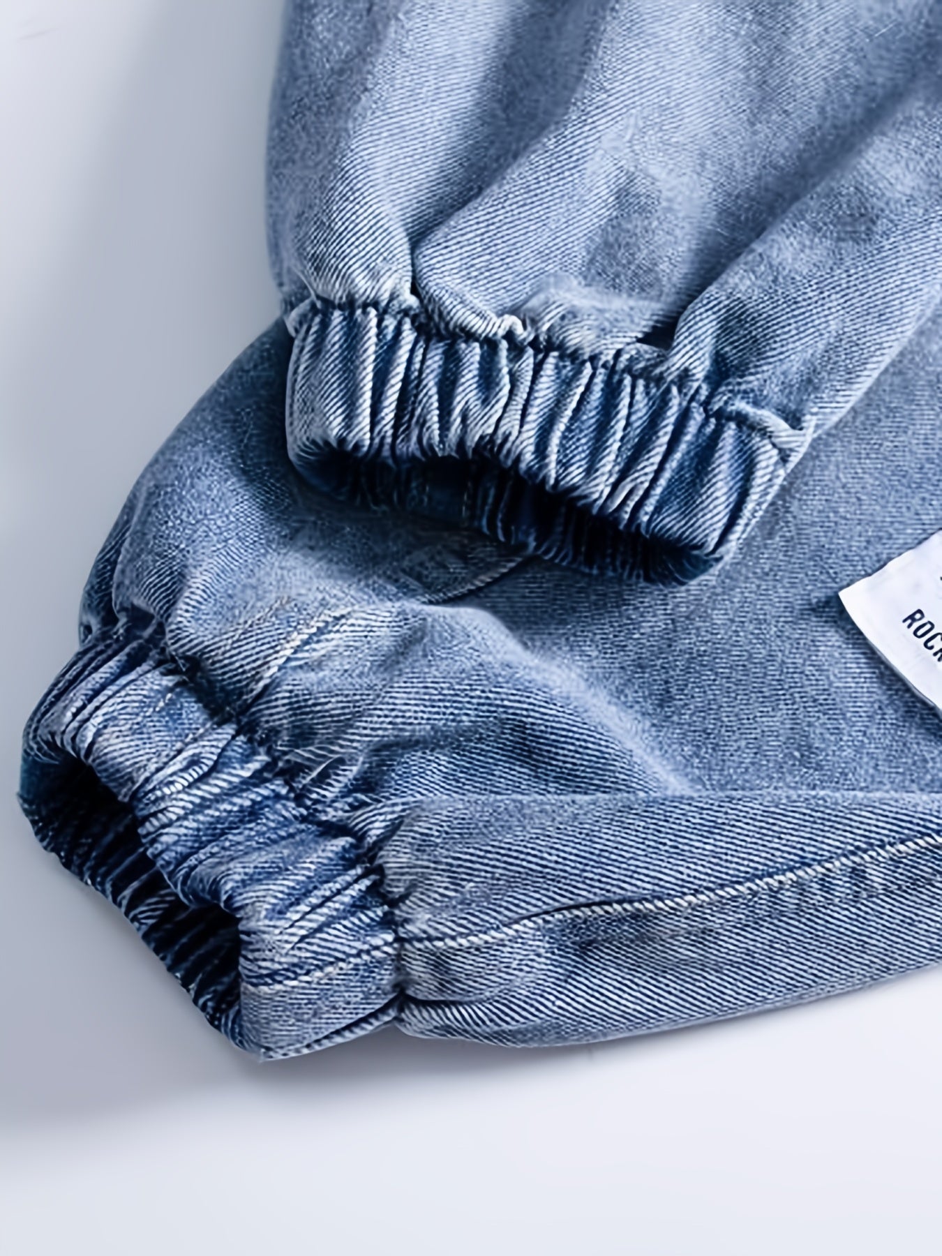 Boys Tapered Cargo Denim Jeans With Elastic Waistband Kids Clothes