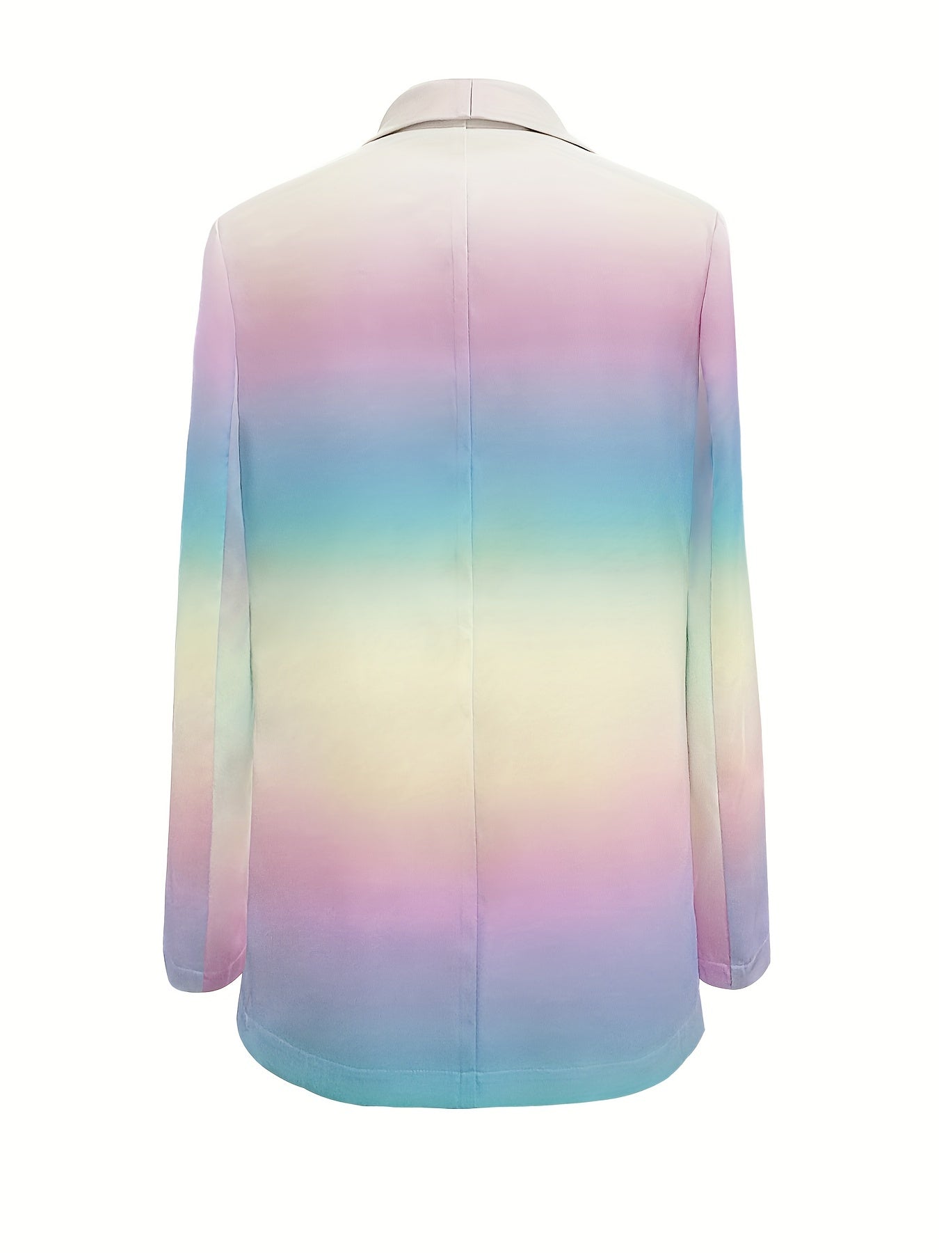 vlovelaw Gradient Pocket Open Front Blazer, Elegant Shawl Collar Long Sleeve Blazer, Women's Clothing