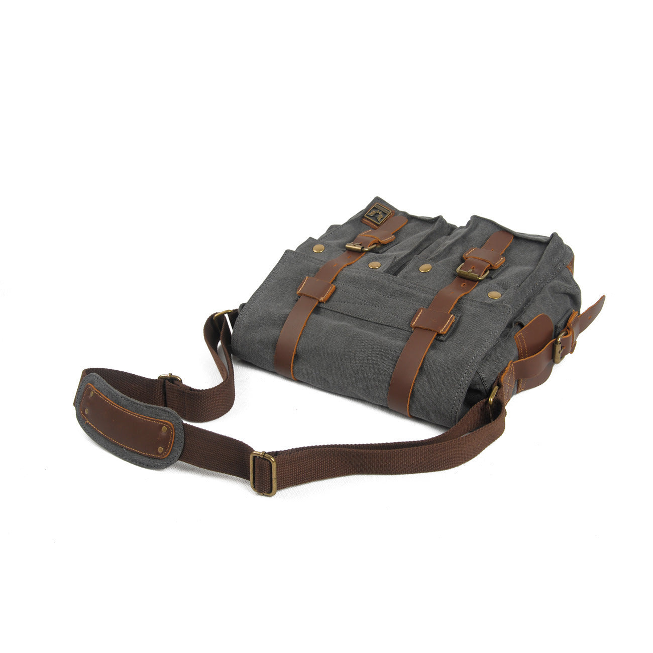 VLOVELAW 2025 Muchuan cloth bag, wholesale 2025 retro canvas with mad horse leather men's and women's mail carrier bag single shoulder casual satchel