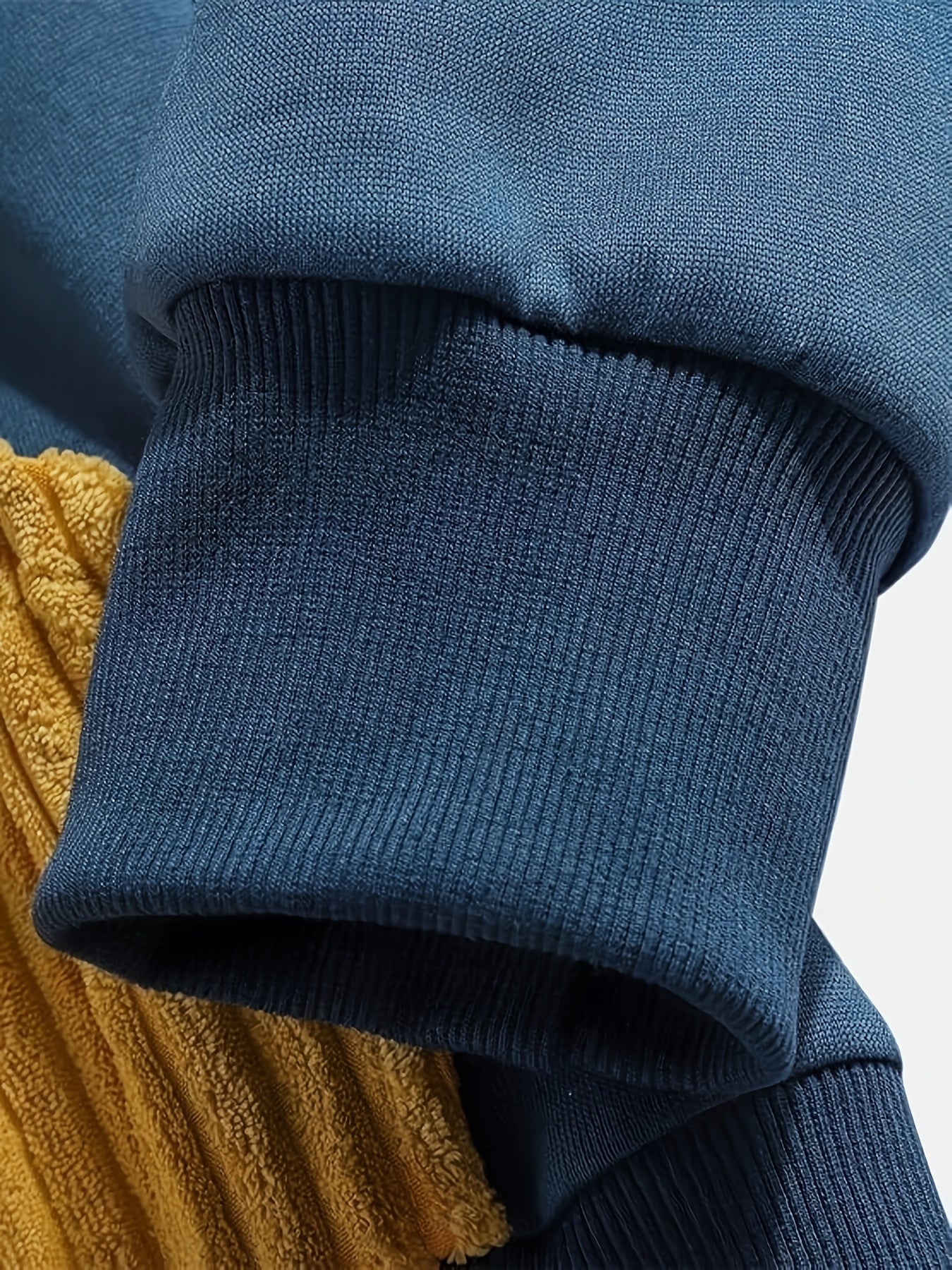 vlovelaw vlovelaw Color Block Hoodie, Cool Hoodies For Men, Men's Casual Graphic Design Pullover Hooded Sweatshirt With Corduroy Kangaroo Pocket Streetwear For Winter Fall, As Gifts