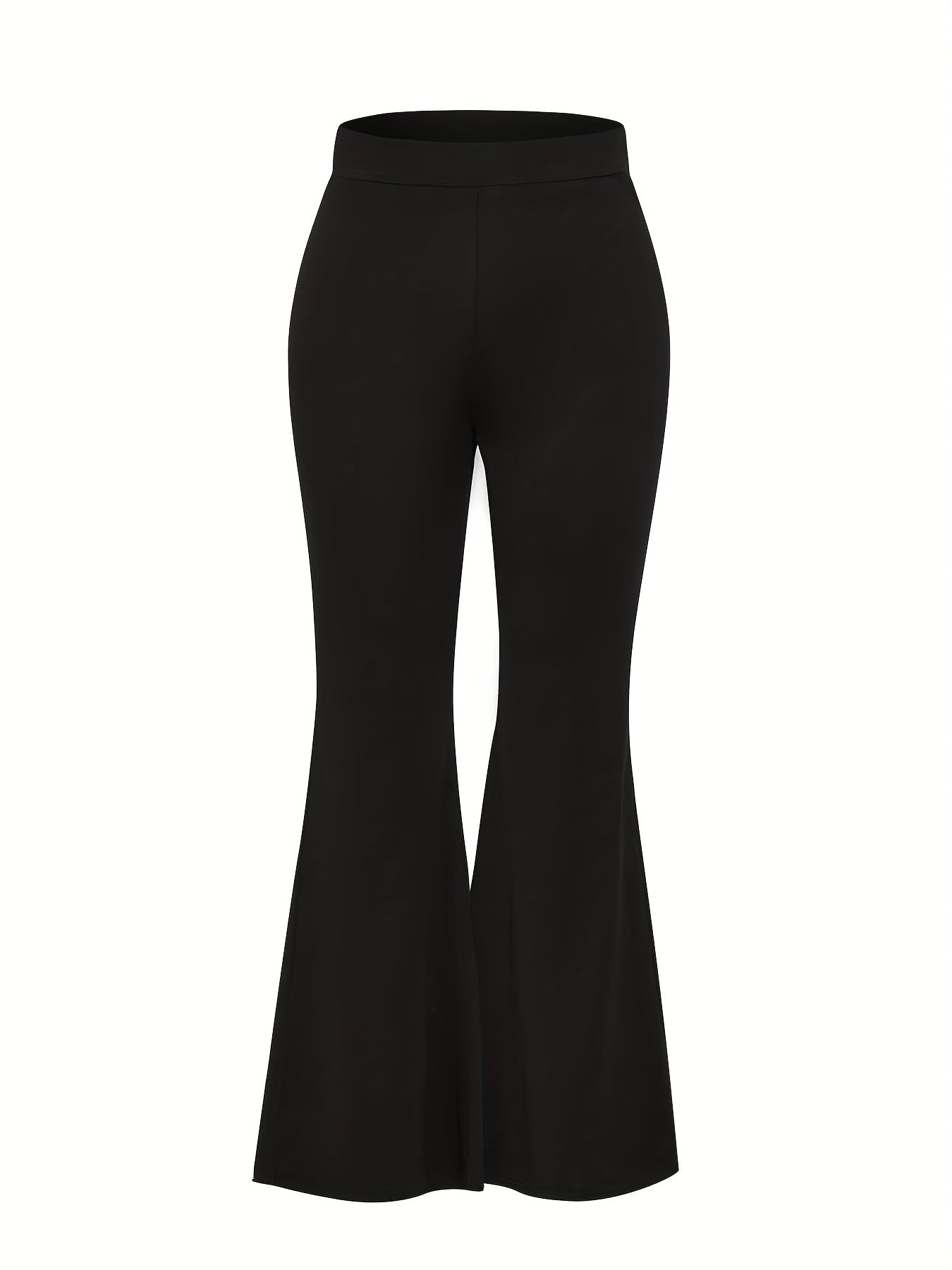 vlovelaw Solid High Waist Pants, Casual Flared Leg Slim Versatile Pants, Women's Clothing