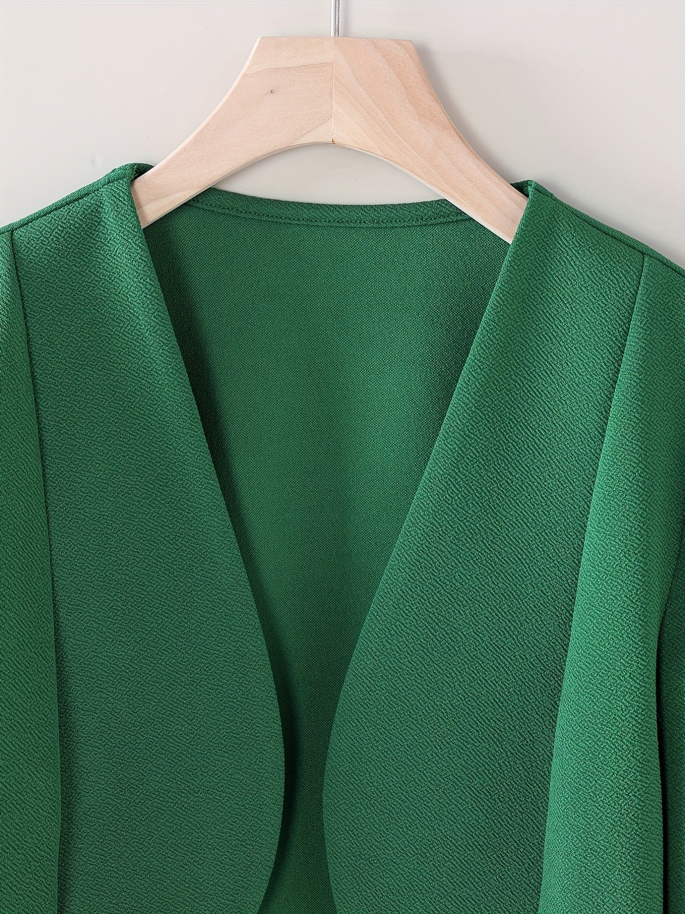 Simple Open Front Jacket, Elegant Long Sleeve Solid Work Outerwear, Women's Clothing