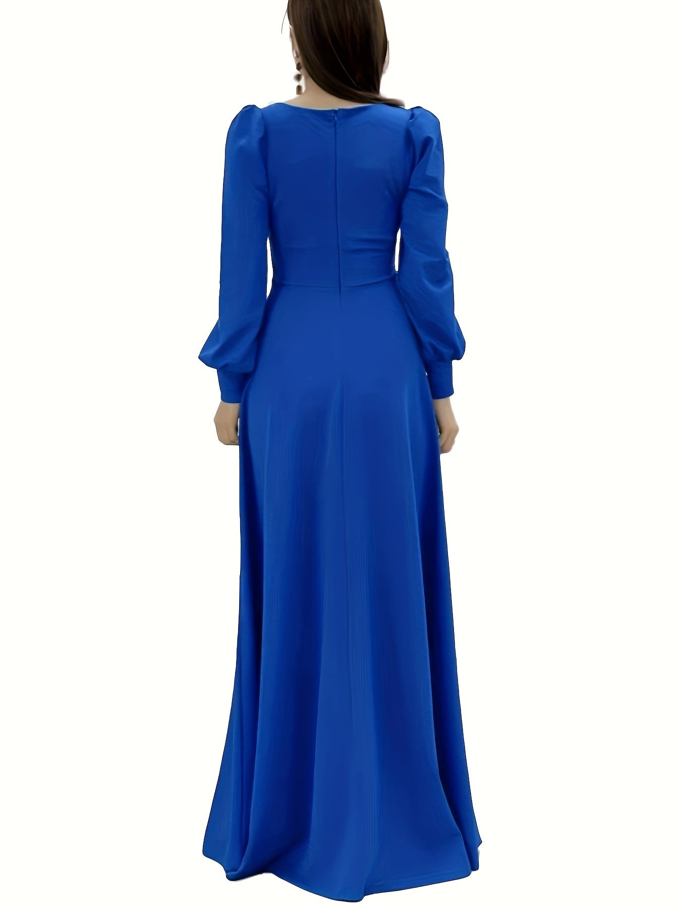 vlovelaw Solid Color Abayas Dress, Casual Long Sleeve Abayas Dress For Spring & Fall, Women's Clothing