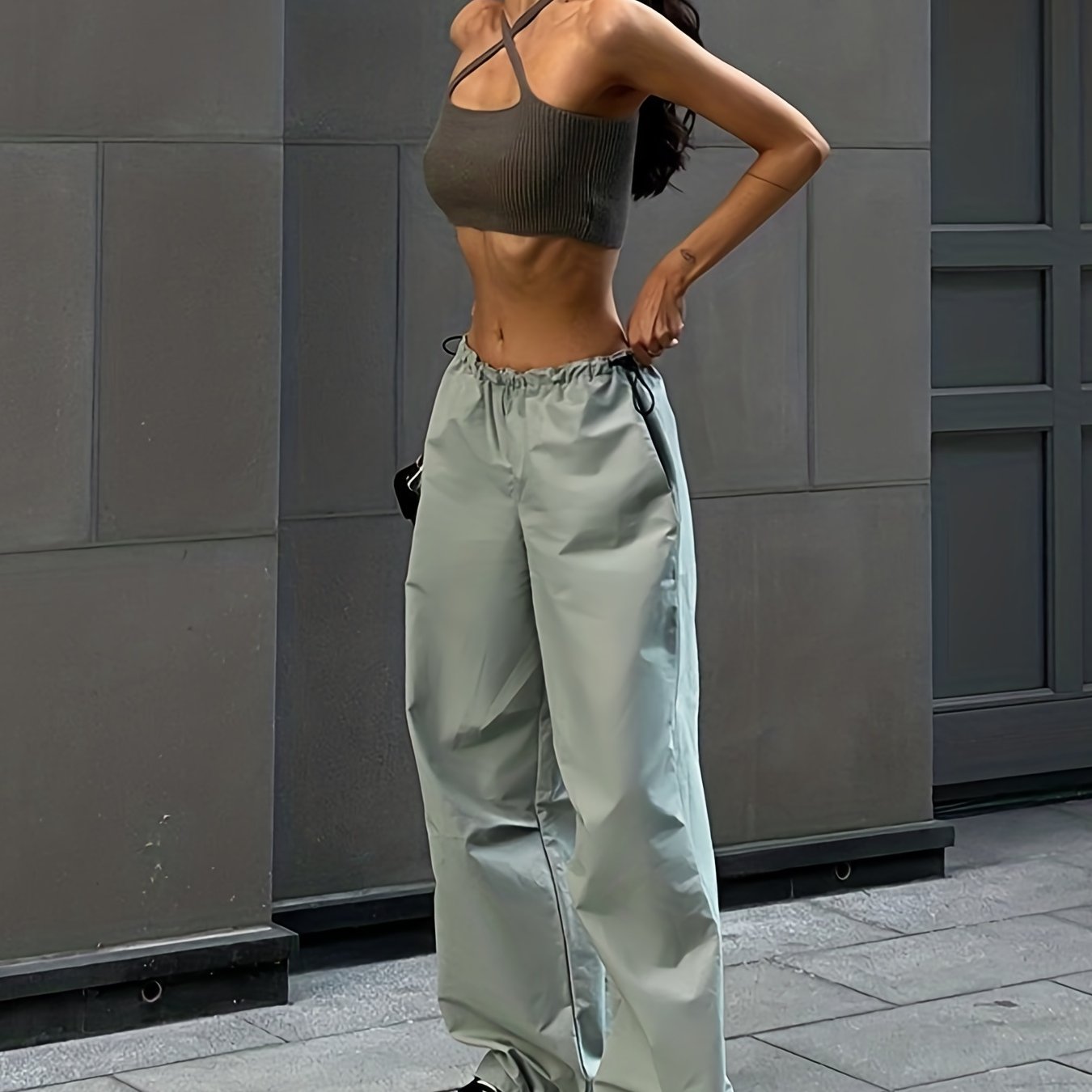 Wide Leg Elastic Waist Pants, Casual Drawstring Versatile Long Length Pants, Women's Clothing