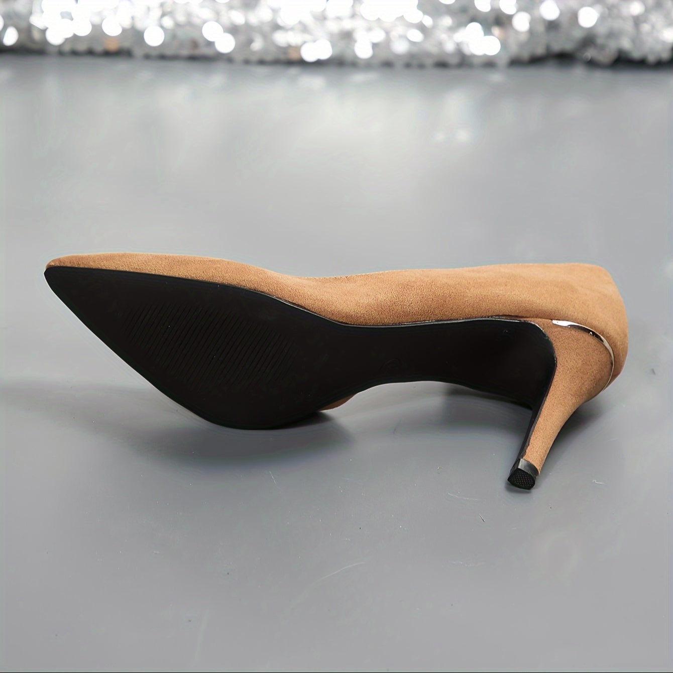 Womens Solid Color Stiletto Heels - Chic Pointed Toe Slip-On Pumps - Glamorous Dress Shoes for Formal Events - Effortless Style, Height Boost, Rich Hue
