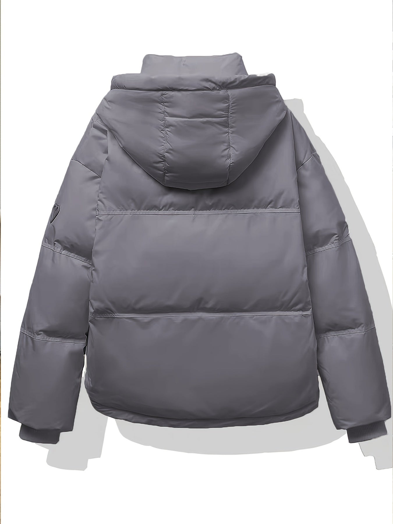 vlovelaw Solid Hooded Fall & Winter Coat, Casual Zip Up Long Sleeve Outerwear, Women's Clothing