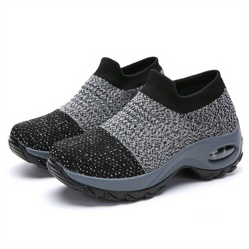 vlovelaw Women's Breathable Knit Sneakers, Comfortable Low Top Slip On Shoes, Women's Air Cushion Shoes