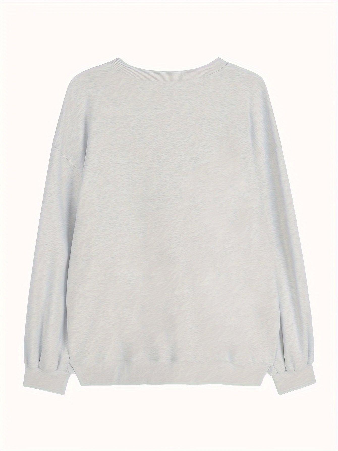 vlovelaw Bear Pattern Embroidered Sweatshirt, Casual Long Sleeve V Neck Sweatshirt For Fall & Winter, Women's Clothing