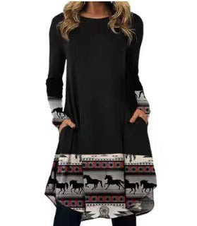 VLOVELAW New Version in Stock for Independent Station Wish European and American National Style Fashion Casual Spring and Autumn Dress