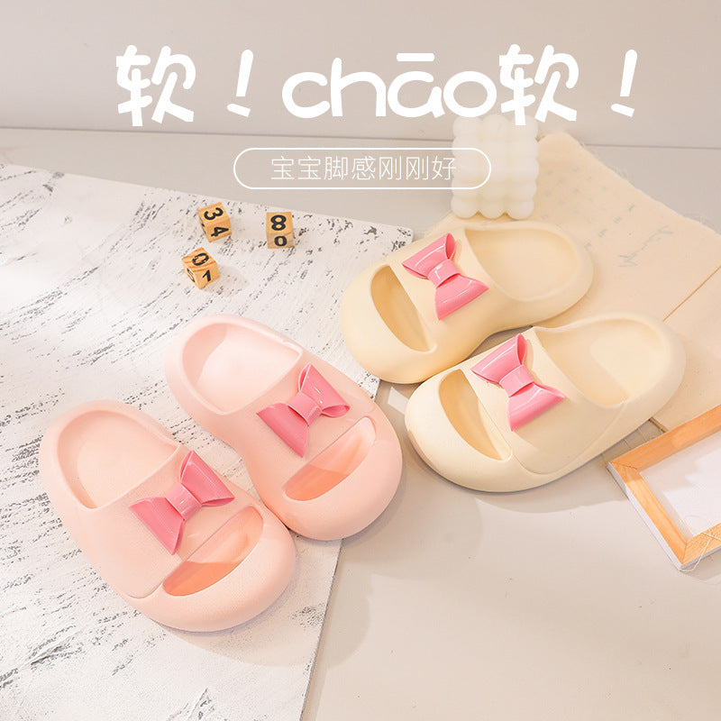 VLOVELAW Children's Slippers Summer Female Parent-Child New Princess Bowknot Cartoon Indoor Bathroom Outdoor Non-Slip Girls Sandals