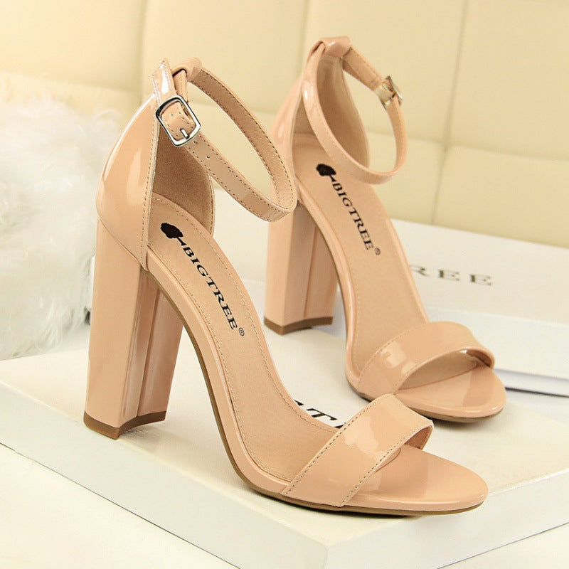 VLOVELAW 0509-1 European and American Style Women's Shoes High Heels Fashion Simple Thick Heel High Heel and Sexy Nightclub Strap Sandals