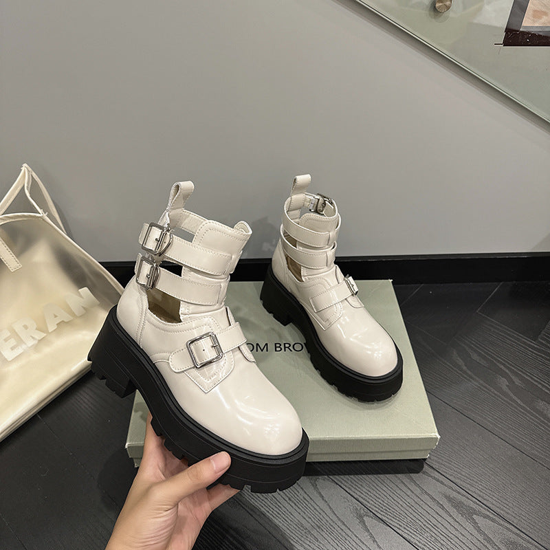 Genuine Leather Fashionable Boots Versatile Style Shoes Fashion Martin Boots Women Summer and Autumn Thin New Boots Booties