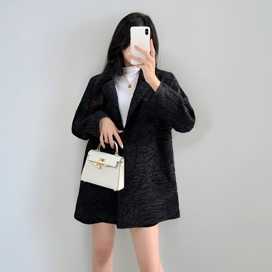 2025 fashion women's clothing high-end jacket autumn commuting versatile suit loose temperament professional small suit outside