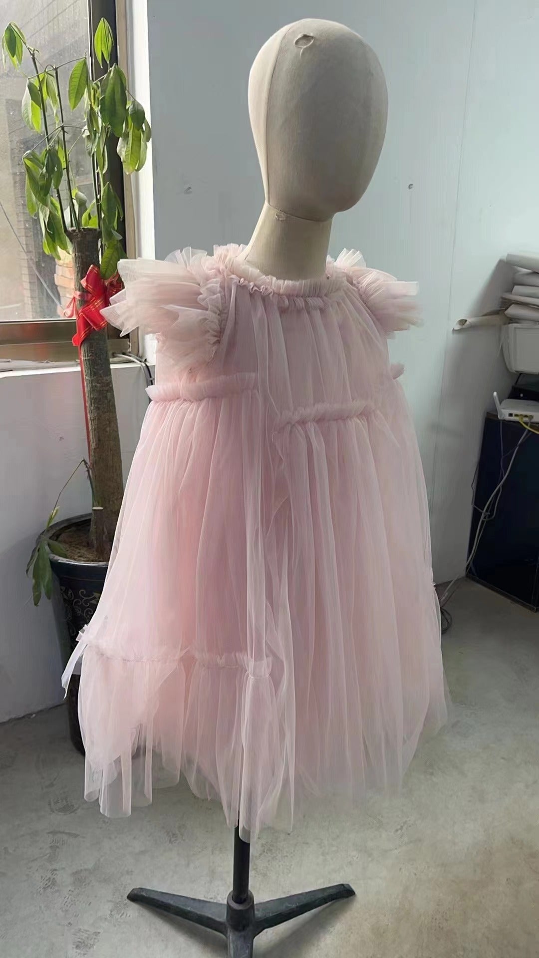 VLOVELAW 24 Years Internet Hot Girls Dress Flounced Sleeve Princess Dress Mesh Bubble Skirt Little Girl Birthday Little Dress