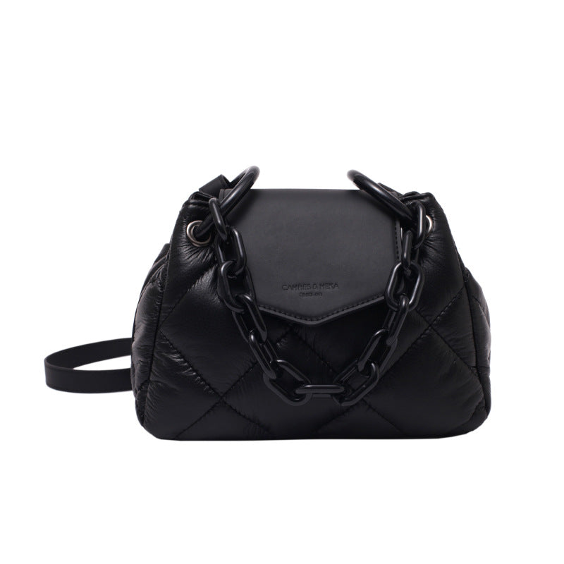VLOVELAW Women's Bag New Diamond Embroidery Thread Color Matching Chain Dumpling Bag Western Style Trendy One-Shoulder Crossbady Handbag