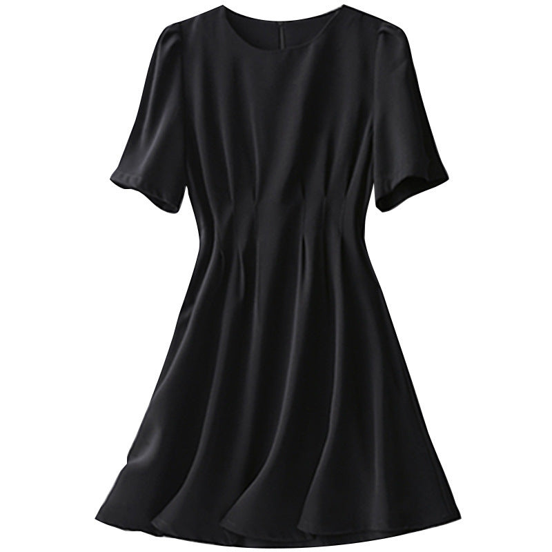 2025 Huge slim pleated waist dress summer small man summer new women's clothing medium and long skirt