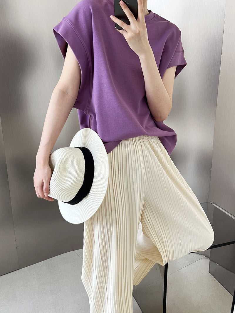 Luxi, Profile Right Angle Shoulder Short Sleeve T-Shirt Women's Summer Loose Design Sense Bat Sleeve T-Shirt Top 2217