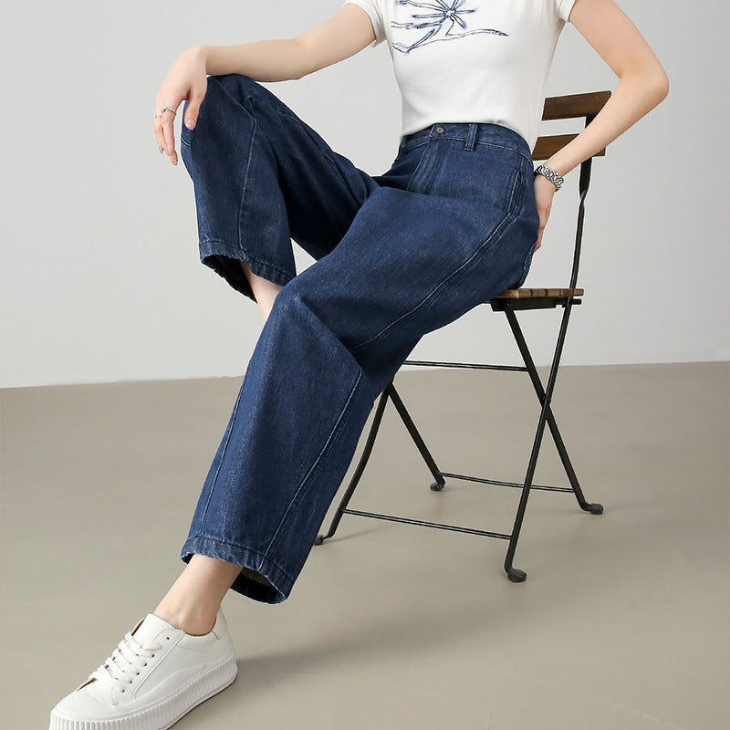 2025 Spring and summer new relaxed women's jeans popular loose and thin sports style sickle pants banana pants