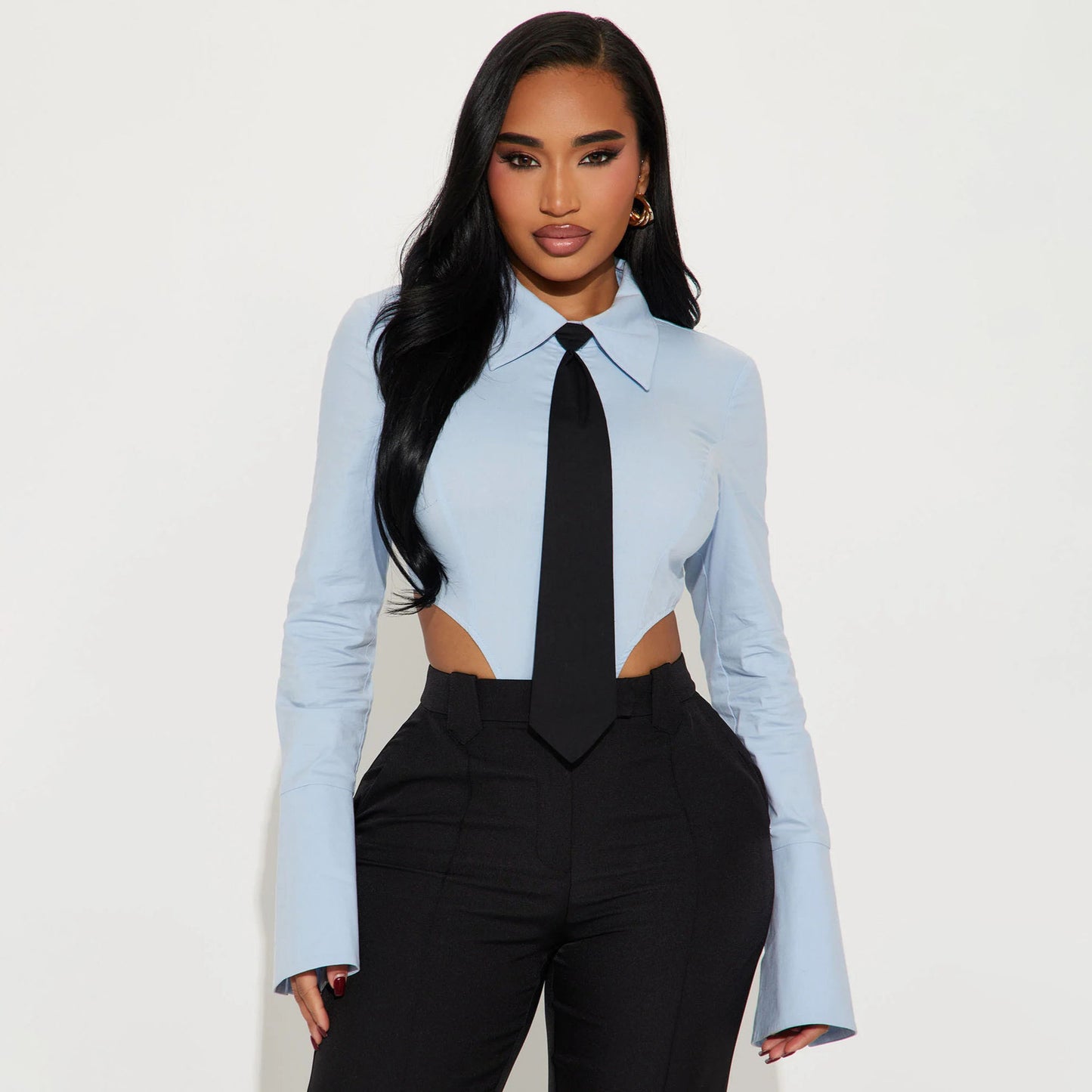 n design professional shirt pure desire Spice girl onesie women's outer wear slim and thin long sleeves spring and summer wholesale