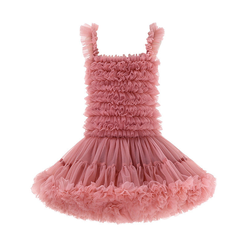 INS European and American Girls Dress Children's Pettiskirt Baby Princess Dress Tutu Skirt Children's Clothing Summer Class a Pleated Skirt
