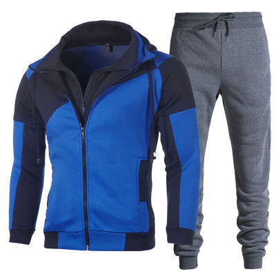 VLOVELAW zipper hoodie solid color sweater set men's autumn and winter hoodie trend fashion leisure sports two-piece set