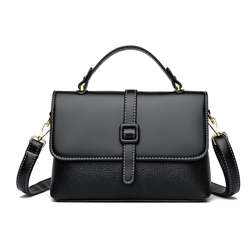vlovelaw Classic Single Arrow Stitching Messenger Bag High Sense Ins Leather Pattern Small Box Genuine Leather Women's Bag Shoulder Bag