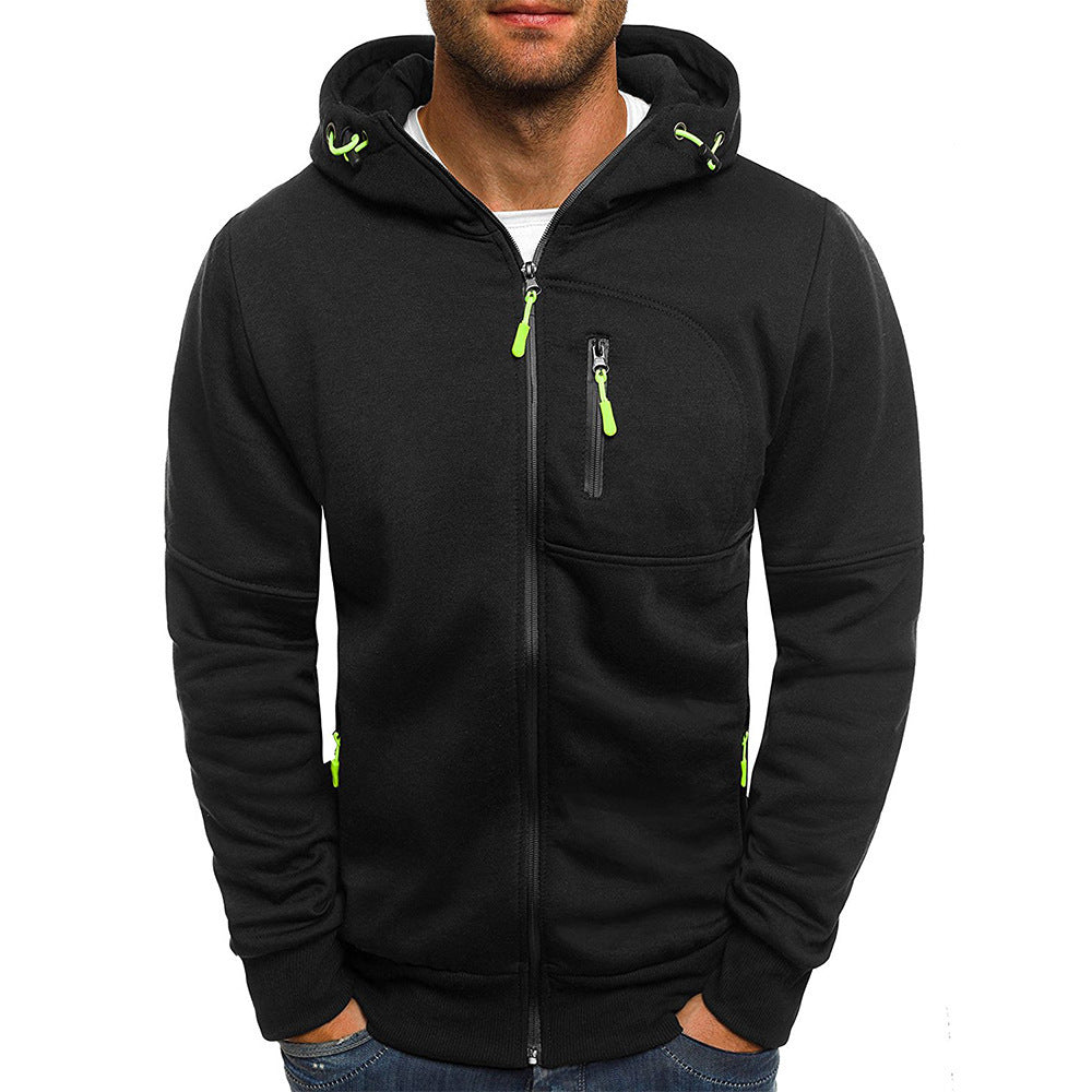 VLOVELAW 2025 popular Cross-New Hot Trade Autumn Spring Men's Sports Fitness Casual Jacquard Zipper Sweater Cardigan Hooded Jacket