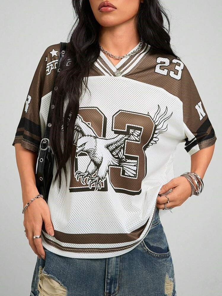 summer new New fashion personalized digital printing n Spice Girl loose short-sleeved top T-shirt