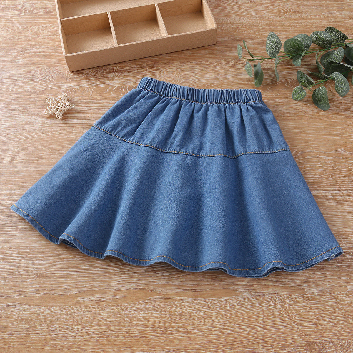 VLOVELAW Spring Girls' Denim Skirt Fashion Blue New Korean Style Little Girl Skirt Girl's Princess Dress
