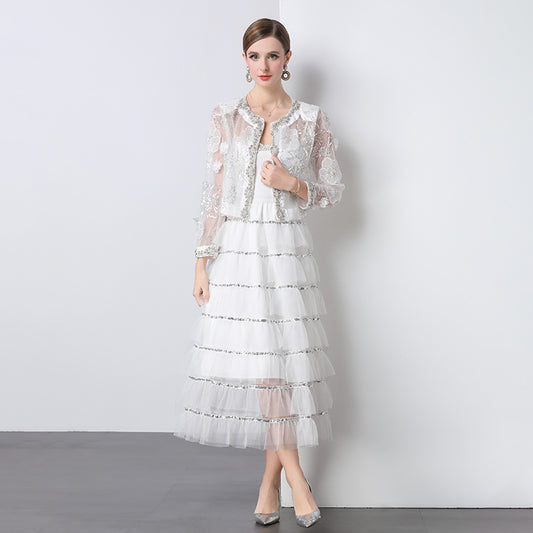 light luxury high-end heavy industry nail drill three-dimensional flower new Chinese Xiaoxiang short jacket sunscreen shirt top women