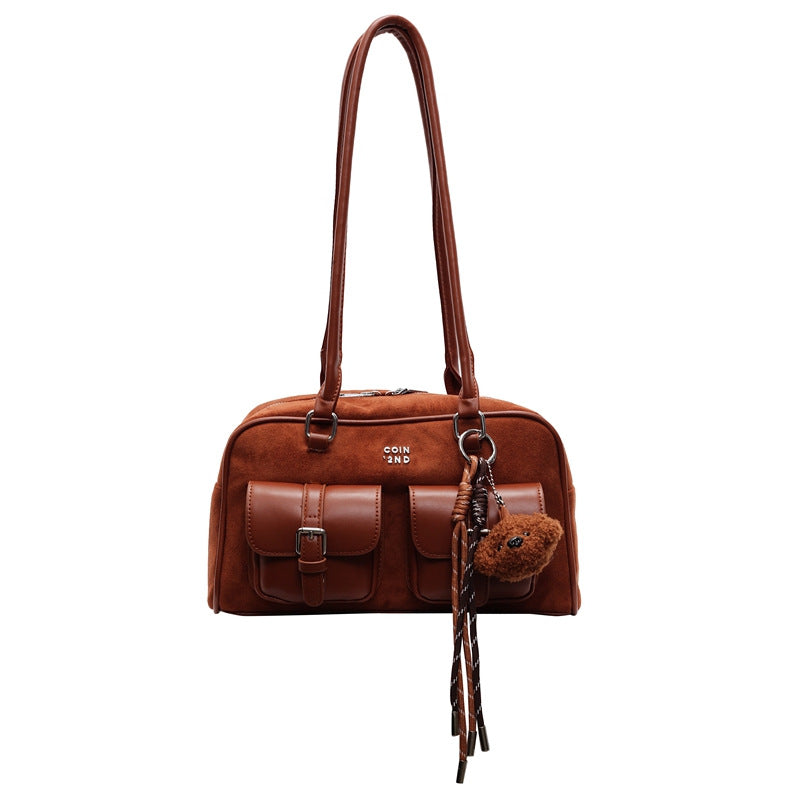 VLOVELAW 2025 Large capacity matte retro bag women's versatile popular new casual shoulder bag to work commuter underarm pillow bag